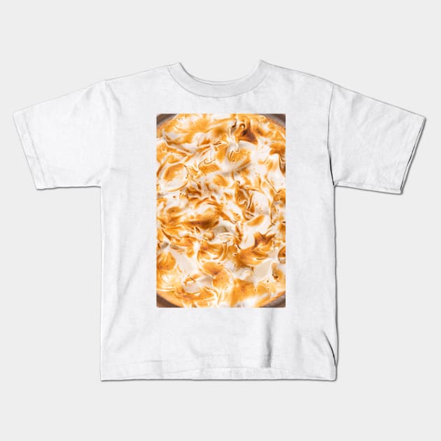 Lemon tart pie with meringue cream. Traditional American cake. Homemade baking. Copy space. Kids T-Shirt by AnaMOMarques